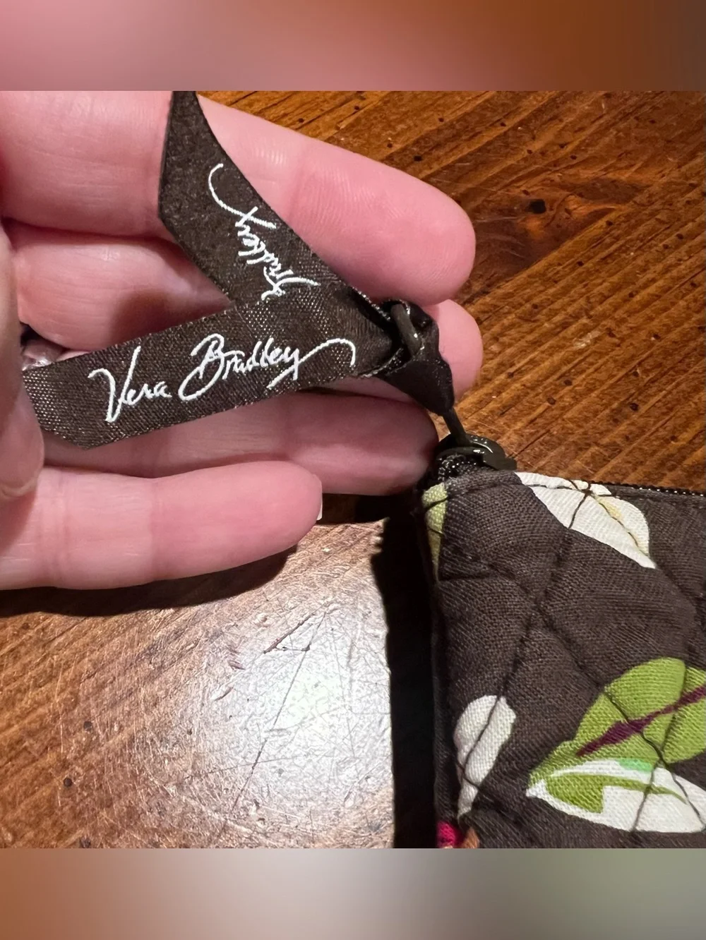 Vera Bradley English Rose Quilted Cosmetic Makeup Bag Retired Pattern Travel